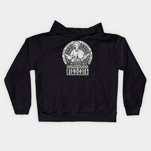 St. Joseph Patron of the Church (Version 2) - Black Bkg Kids Hoodie by DeoGratias